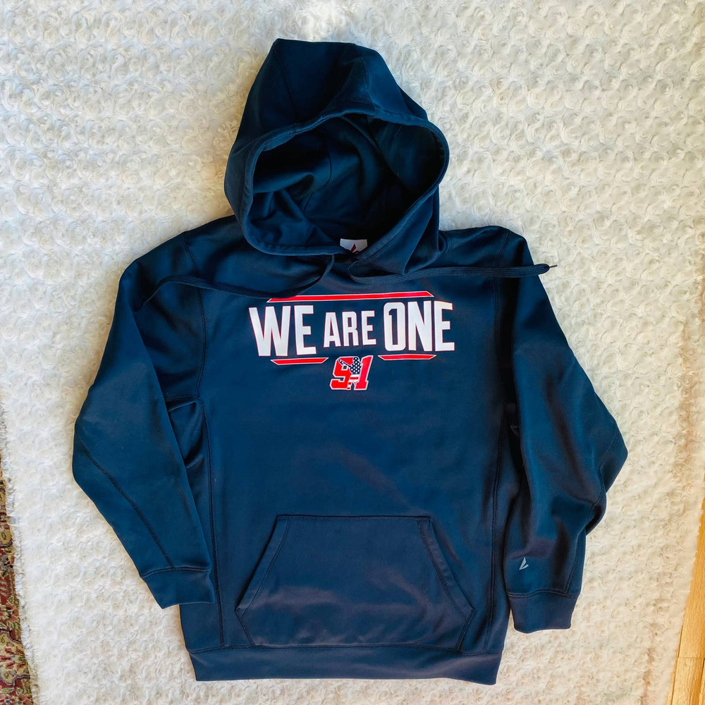 BSN SPORTS Mens WE ARE ONE USA Dri Fit Sweatshirt Navy Hoodie Sz Small NEW
